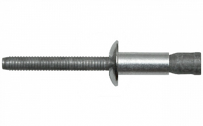 Заклепка вытяжная, усиленная, стандартный бортик АЛ/АЛ